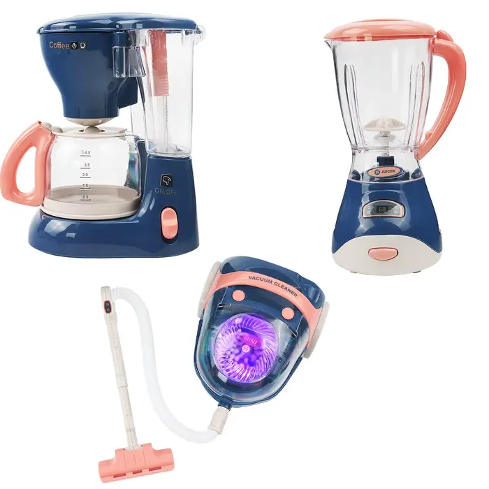 Maison de jeu pour enfants simulation de vie électrique avec machine à jus machine à café aspirateur jouet éducatif occasions spéciales pour garçons filles