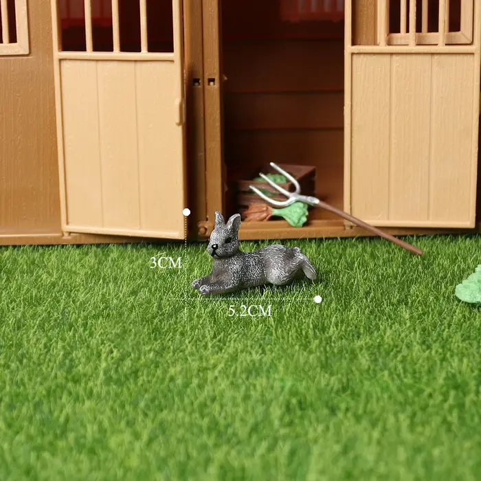 Simulation d'animaux agricoles, lapin, figurine d'action, modèle Miniature de lièvre arctique, jouet