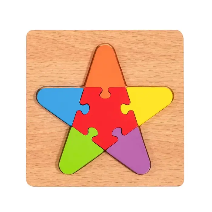 Formes géométriques en bois de haute qualité, puzzle de Cognition précoce, jeu de mathématiques Mont
