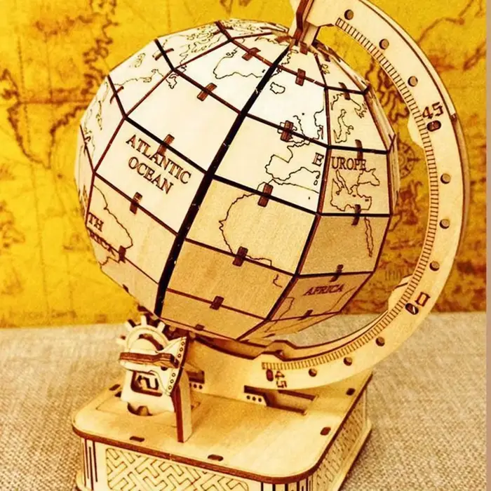 Puzzle 3D en bois créatif, globe terrestre, dirigeable, moto, modèles décoratifs, artisanat fait main, cadeau DIY, jouet pour adultes et enfants, décoration intérieure