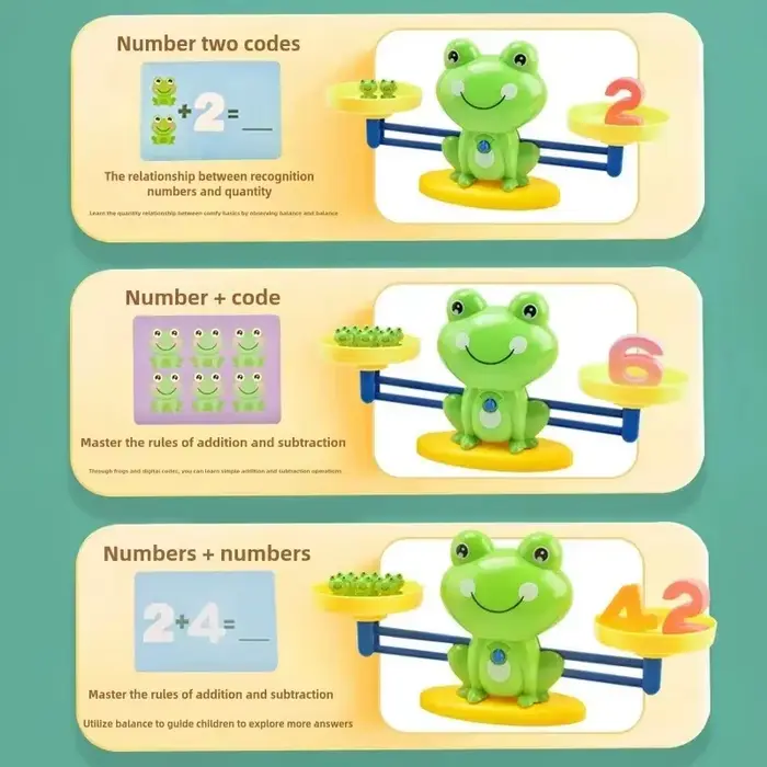 Jouet éducatif balance d'apprentissage mathématiques équilibrage grenouille jeu comptage STEM pour enfants 3 à 5 ans et plus occasions spéciales famille