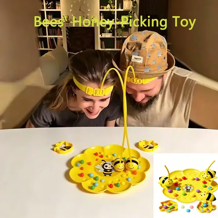 Jeu de société magnétique Little Bumblebee Double Game abeilles mangeuses de perles plateau fleuri 20 perles colorées 2 abeilles magnétiques pour enfants et adultes occasions spéciales