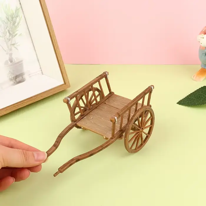 Maison de poupée Miniature, modèle de chariot assemblé, accessoires de bricolage, meubles de jardin,
