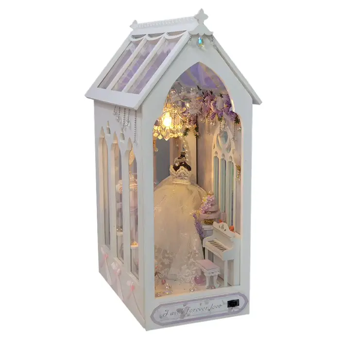 Bricolage coin livre maison de poupée caisse en bois meubles miniatures maison de poupée étagère éta