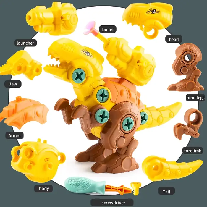 Ensemble de modèles de construction de dinosaures pour enfants, puzzle Montessori, tournevis, outil
