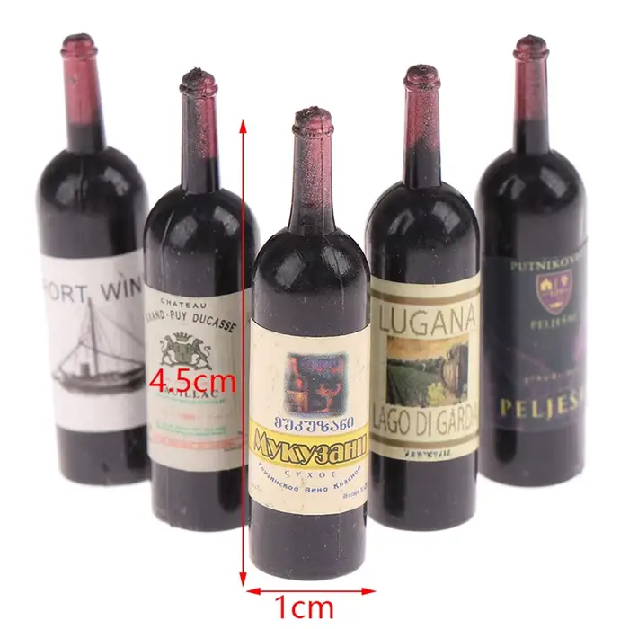 Mini bouteille de vin l'inventaire pour enfants, simulation de maison de courses, accessoires de déc