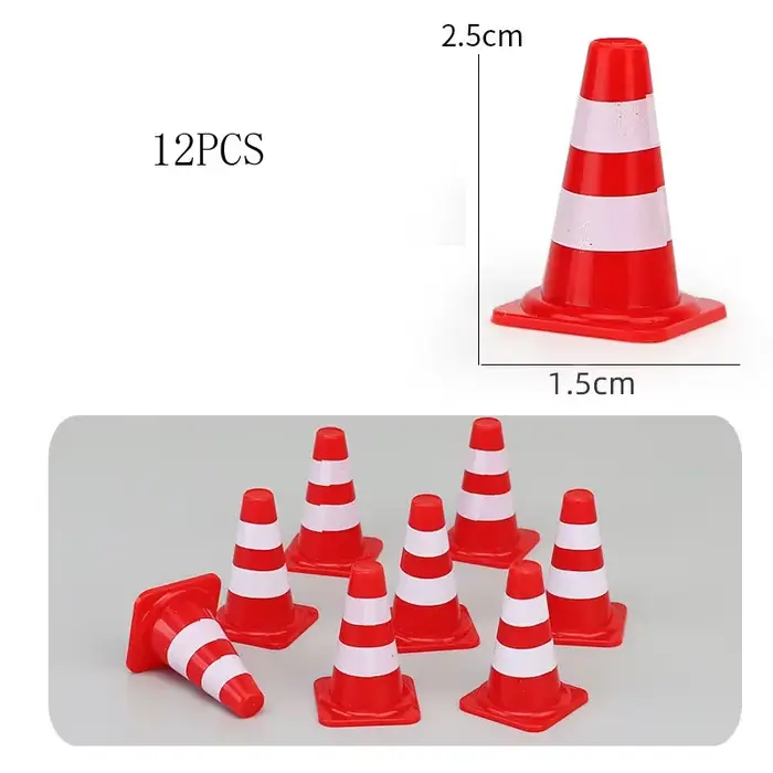 Mini ensemble de panneaux de signalisation de Construction 12 pièces, Mini panneaux de rue en plasti