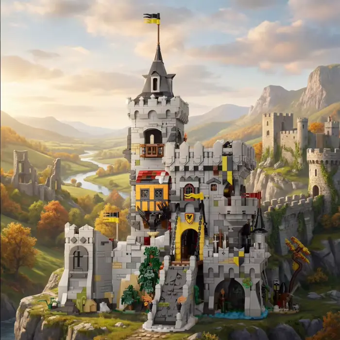 Chateau du Roi des Corbeaux Blocs de Construction Architecture MMedievale Kit Modulaire Jouet Adultes Occasions Speciales