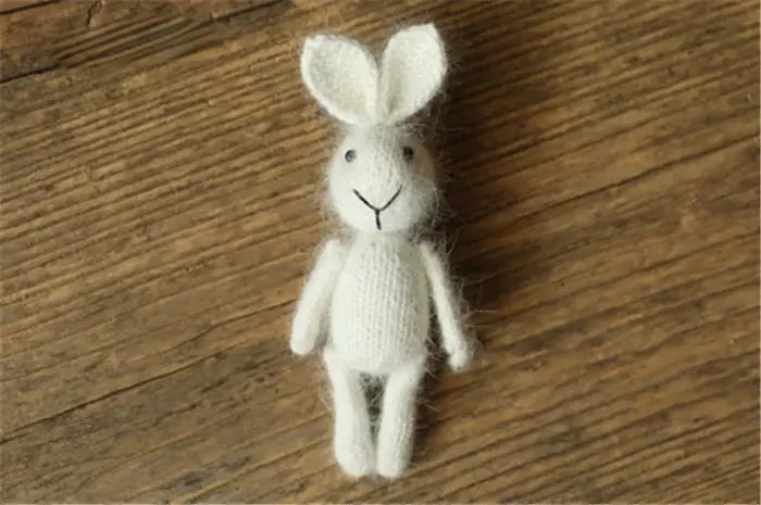 Poupées faites à la main tricotées lapin ours, Accessoires de photographie pour nouveau-nés, Accesso