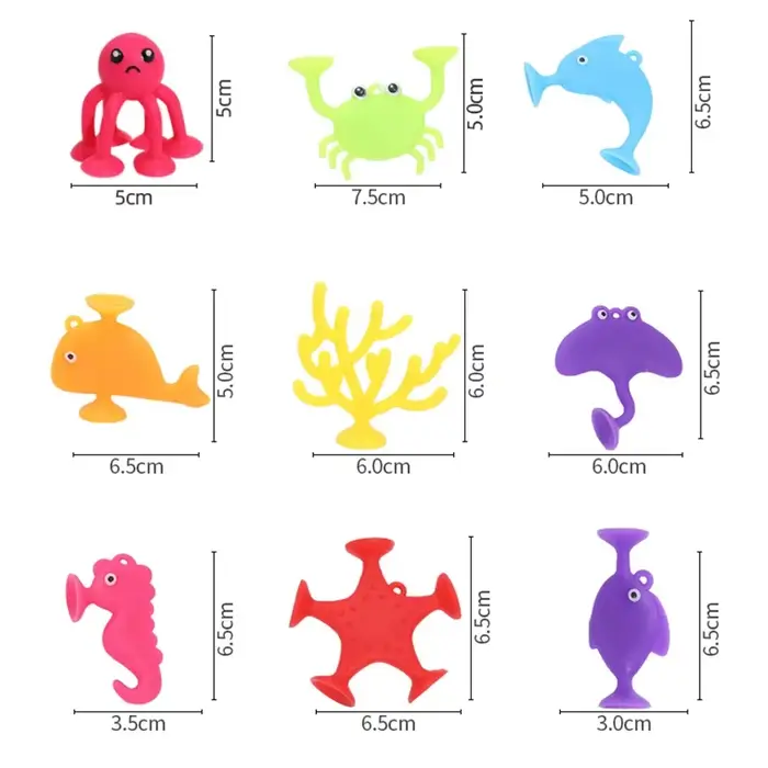 Jouets de bain à ventouse pour bébé, blocs de construction souples en silicone, ventouse pop, jeu in