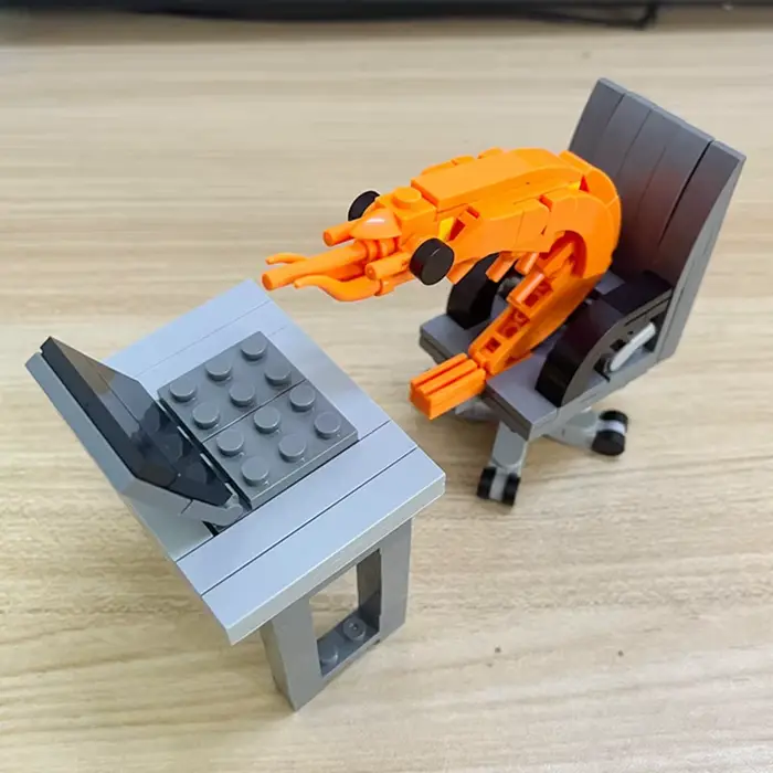 Kit de construction MOC : Figurines de crevettes à assembler – Jouet créatif de parodie pour garçons et filles