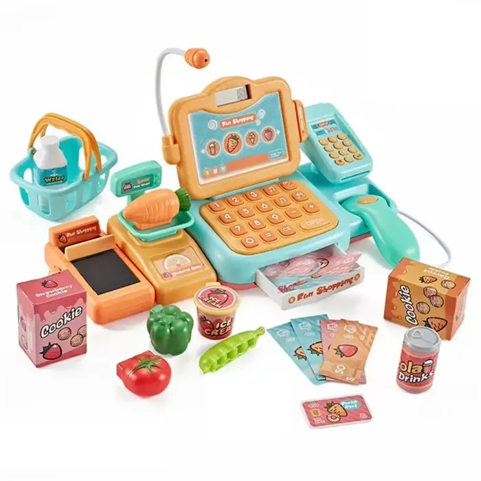 Jouet caisse enregistreuse pour enfants, Mini supermarché alimentaire amusant, jeu de rôle parfait,