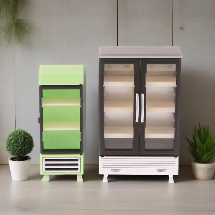 Réfrigérateur et congélateur de Simulation, modèle pour maison de poupée, Mini meubles, accessoires,