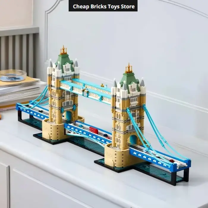 Blocs de construction 3745 pièces, modèle de pont levant européen, jouet de Noël pour la décoration familiale, cadeaux, pont gothique à deux tours