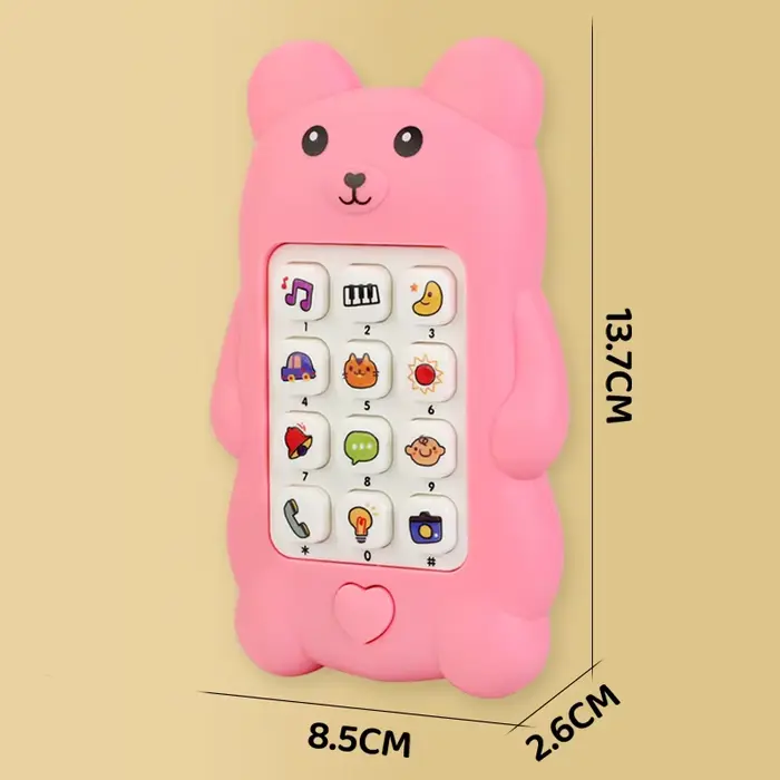 Jouet téléphone musical pour bébé en forme d'ours mignon, jouet de sommeil, téléphone de simulation 