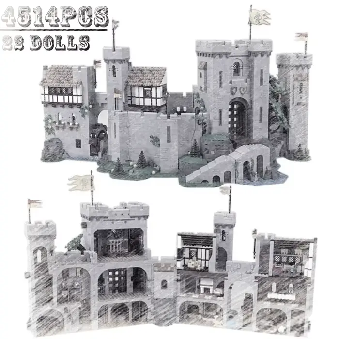 4514 pièces Lion King Knight, château médiéval géant, blocs de construction difficiles à assembler, 