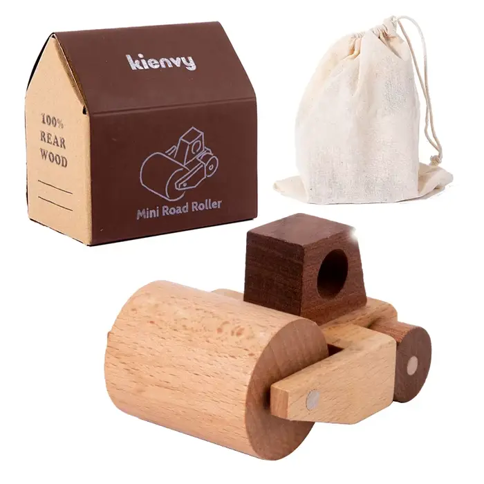 Jouets en bois, blocs de construction en bois de hêtre, excavatrice de dessin animé, jouets éducatif