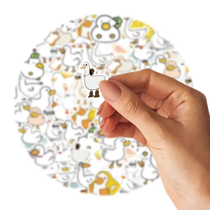 50pcs mignon canard dessin animé Graffiti autocollants décoré cahier tasse d'eau journal valise guit