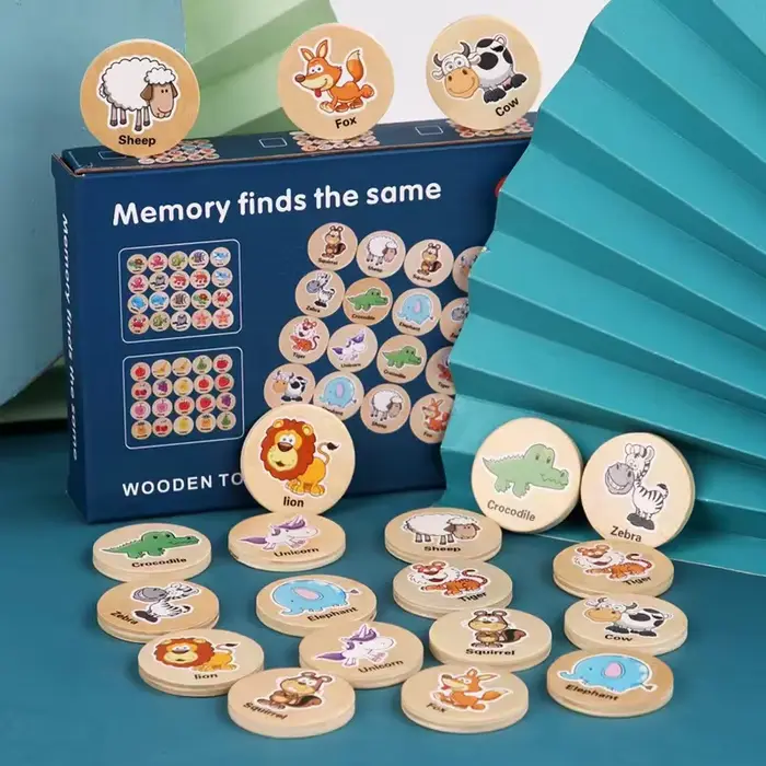 Jeu de mémoire en bois pour enfants
