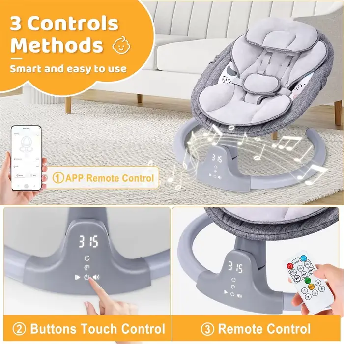 Berceau électrique pour bébé avec moustiquaire, chaise à bascule Portable pour bébé, Bluetooth, musi