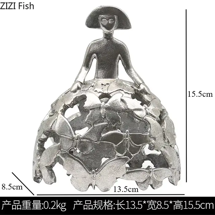 Statue de princesse en résine pour fille, Sculpture en argent, ornements de personnage, décoration d