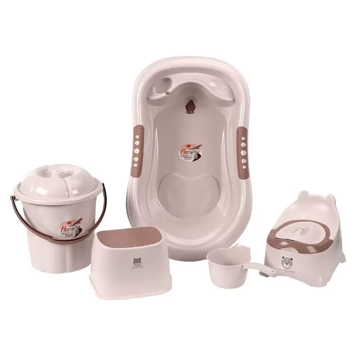 Ensemble de bain pour bébé 7 pièces avec tabouret