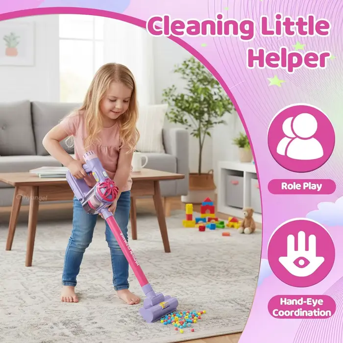 Jouet aspirateur électrique pour enfants réaliste avec ensemble de nettoyage pour apprentissage pratique et amusant garçons filles occasions spéciales