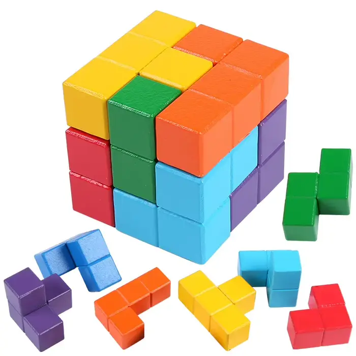 Jouets de puzzle en bois 3D Cube Soma