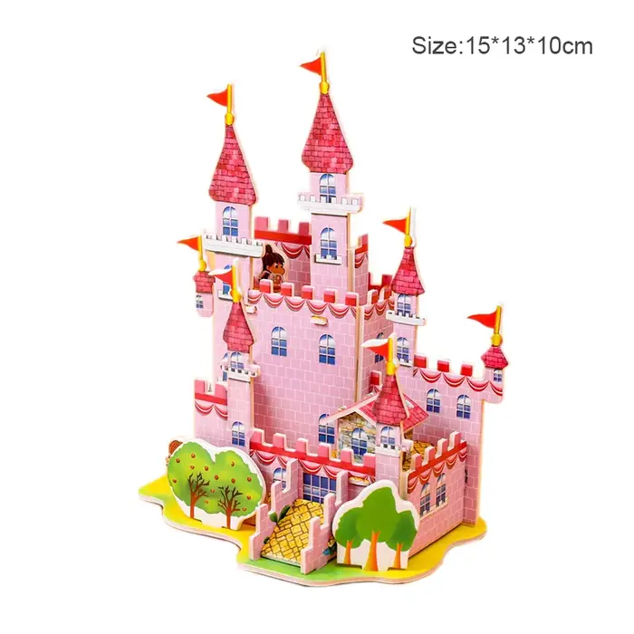 Modèle de Construction de château de dessin animé, carte en papier 3D, Puzzle, jouets pour enfants,