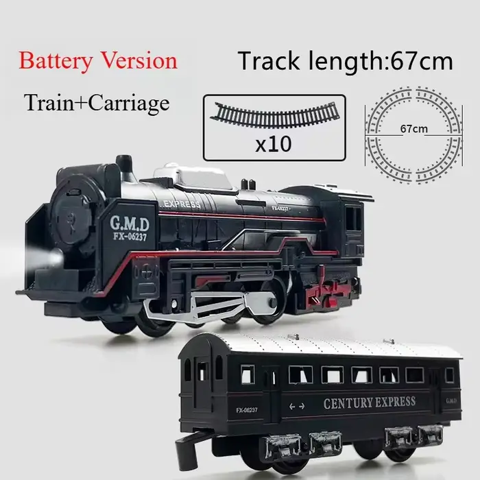 Ensemble de jouets de Train à vapeur de fret électrique rétro-assemblage de bricolage piste ferrée l