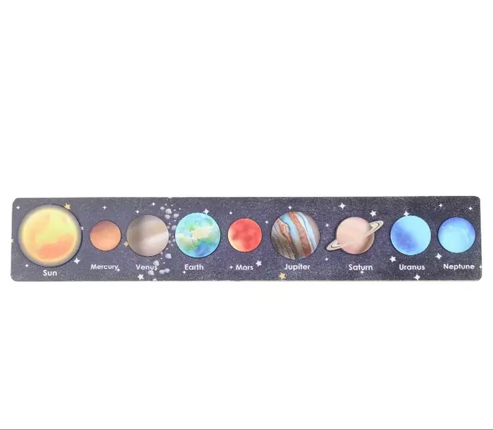 Puzzle du système solaire en bois pour les tout-petits, jouets planète, puzzles spatiaux pour enfant