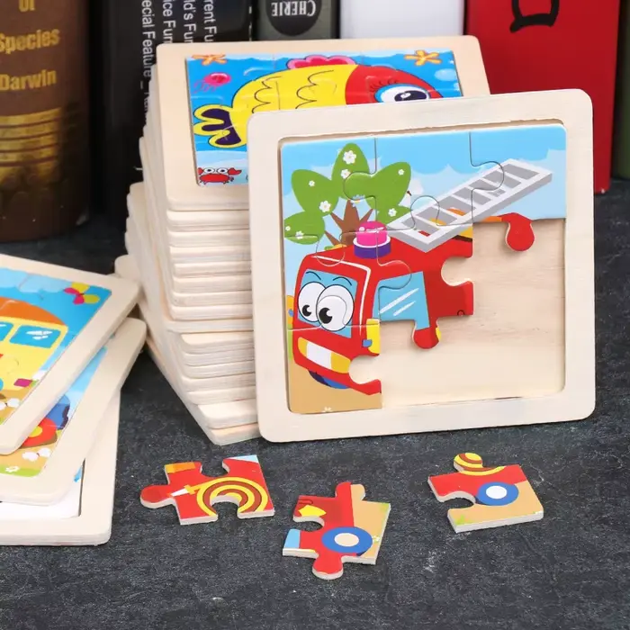 Puzzles en bois colorés animaux et véhicules pour enfants apprentissage éducatif cadeau pour garçons filles occasions spéciales