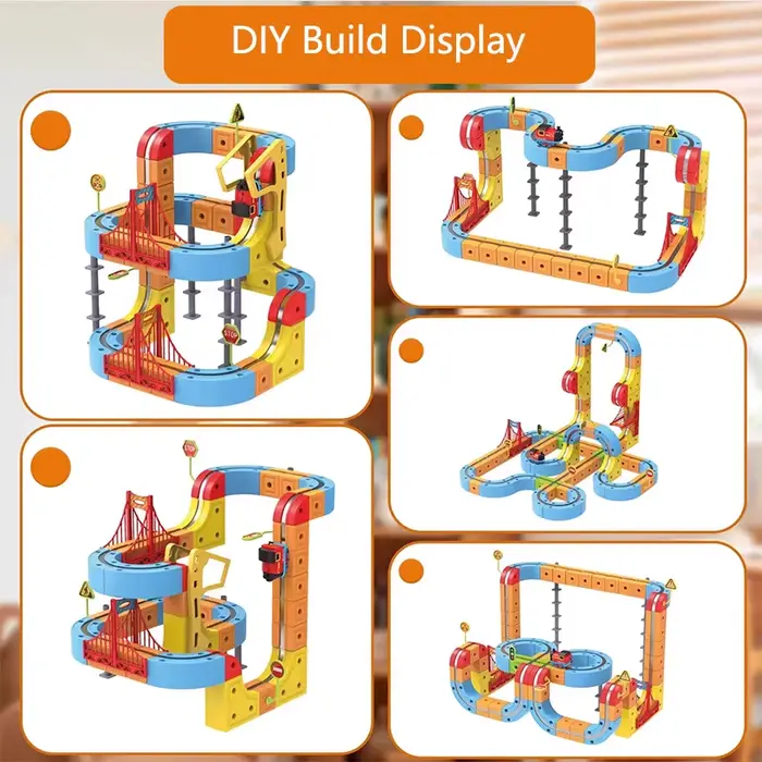 Ensemble de train électrique magnétique, voie magique, voiture, jouet cube DIY, modèle créatif éducatif, voitures de train, cadeaux pour enfants garçons de 3 ans