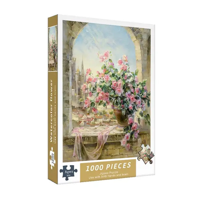 Puzzle de fleurs en papier aquarelle pour adultes
