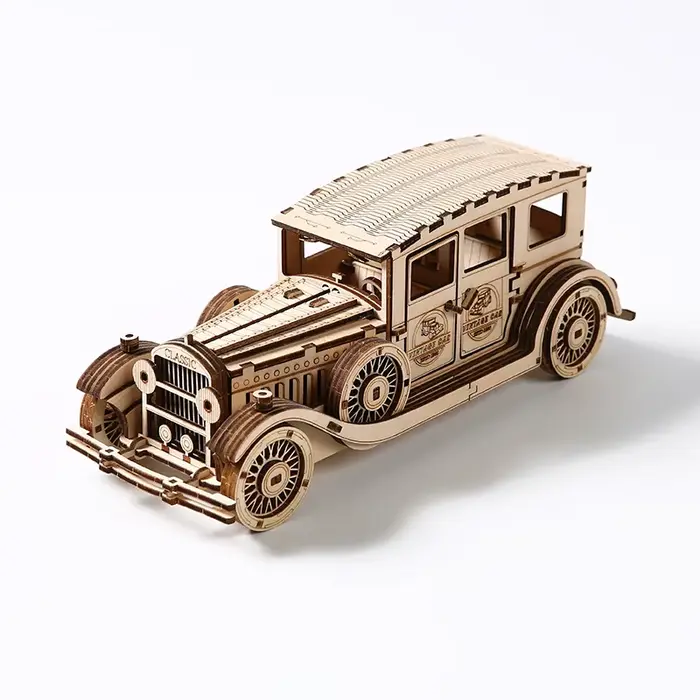 Puzzle 3D en bois, modèle de voiture classique, assemblage de véhicule rétro Vintage, jouets, ensemb