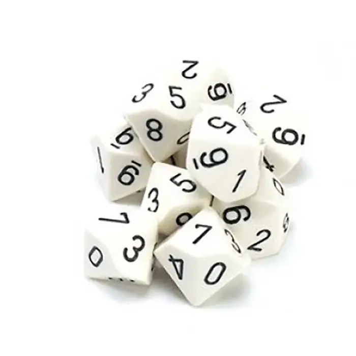 10 pièces/lot dés numériques blancs 0-9 jeu de Puzzle dés à 10 faces accessoire de jeu drôle 16mm