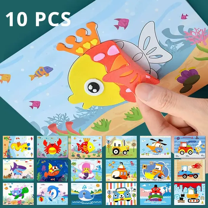 Autocollants OligFoam 3D pour enfants, kit d'artisanat d'art créatif pour garçons et filles, dessin 