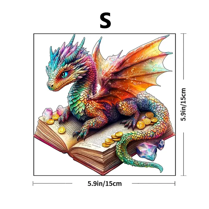 Puzzle en bois de dragon 3D - Casse-tête avec formes d'animaux irrégulières, jeu de puzzle pour adul