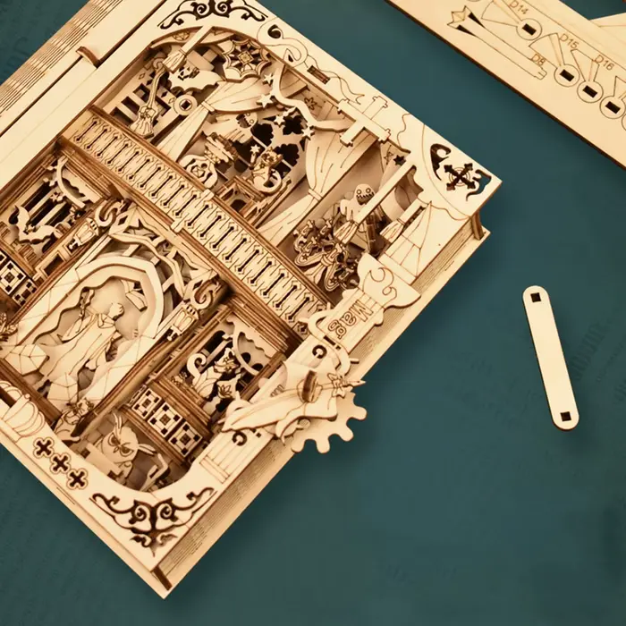 Livre Magique En Puzzle 3D En Bois Massif Idéal Pour Décoration De Bureau Cadeau D'Anniversaire Ou Fêtes Occasions Spéciales