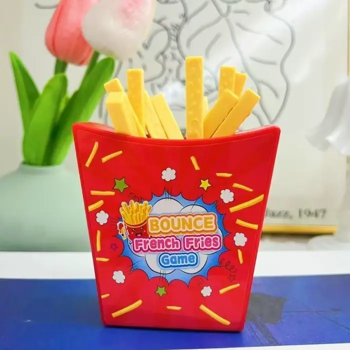 1 pièce Jeu de table multijoueur de frites volantes, jouet de fête, jeu de farces avec frites rebond