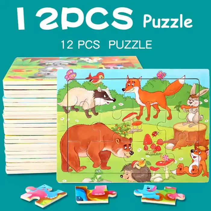 Puzzle 3D en bois Montessori