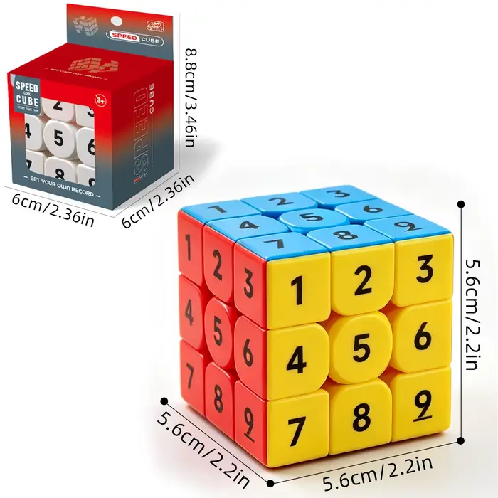 Cube de chiffres coloré Sudoku 3x3