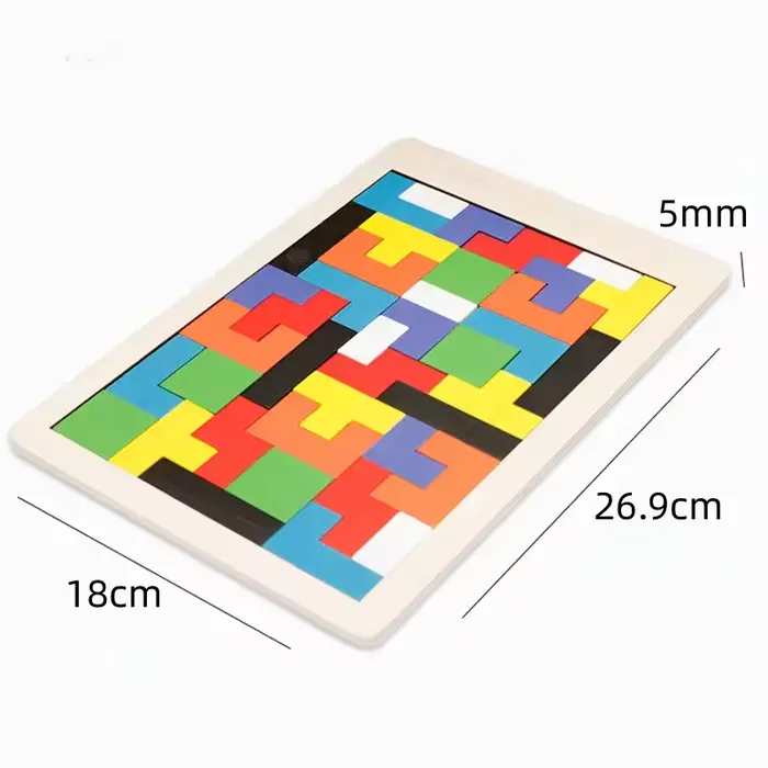 Puzzle en bois Tangram, matériel Montessori, blocs de construction, jouets éducatifs pour enfants, 1