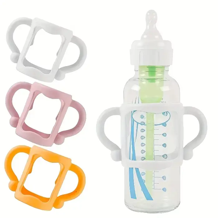Poignee de bouteille en silicone souple sans BPA pour nourrisson facile a saisir et compatible avec la plupart des biberons HI pour les parents modernes