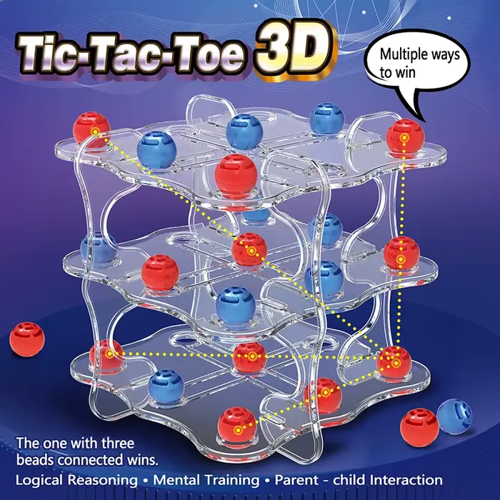 Jeu de société Tic Tac Toe 3D 3D transfrontalier pour enfants apprentissage réflexion bataille 2 joueurs jeu éducatif familial occasions spéciales