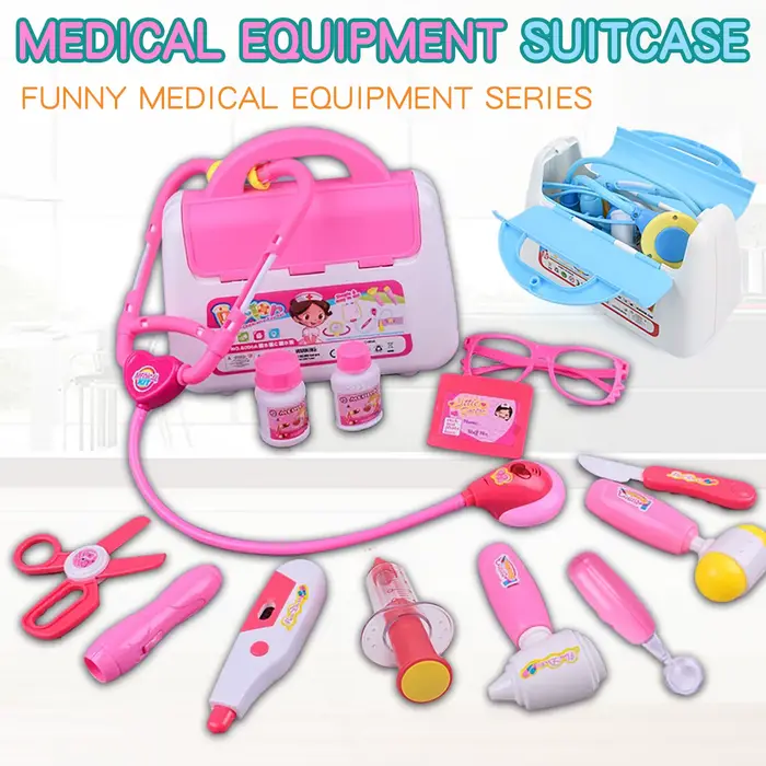 Coffret de 16 Pièces Pour Enfants Boîte à Médicaments Sonore Lumineuse Outils Mêdiciaux Simulés Docteur Infirmière Jeu Familial Occasions Spéciales