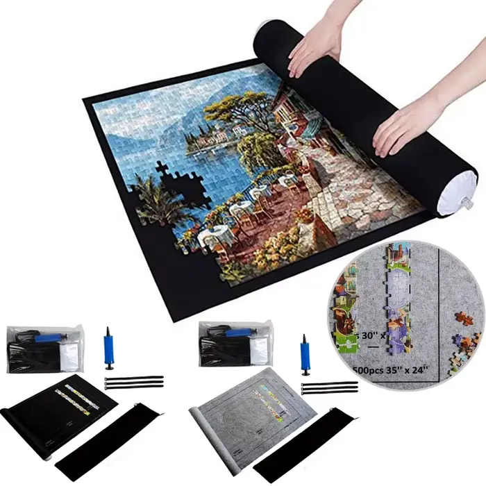 Tapis de puzzle en plastique robuste dessin animé pour passionnés de puzzles âge 14+ occasions spéciales et parties de jeux famille voyage