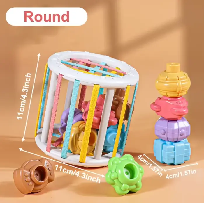 Jouets éducatifs d'apprentissage Montessori pour bébé de 0 à 12 mois, blocs de formes colorées, jeu 