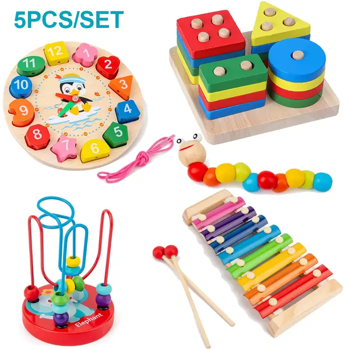 Jouets en bois Montessori pour bébés, garçon et fille, cadeau, jeux de développement pour bébés, Puz