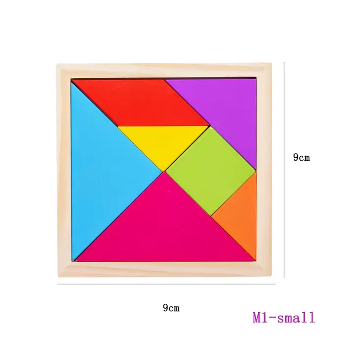 Ensemble de blocs de puzzle en bois, casse-tête, jouet Tangram, intelligence, blocs russes 3D coloré